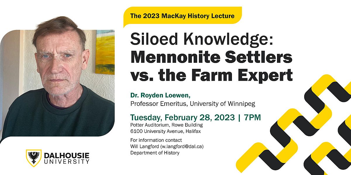 2023 MacKay History Lecture / Event Calendar Dalhousie University