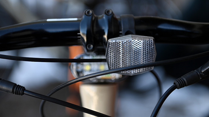 Front of bicycle.